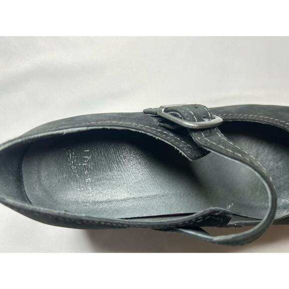 Dansko Sandra Black Womens Nubuck Leather Wedge Heel Mary Jane Sz 39 US8.5 ￼ - Picture 8 of 9
